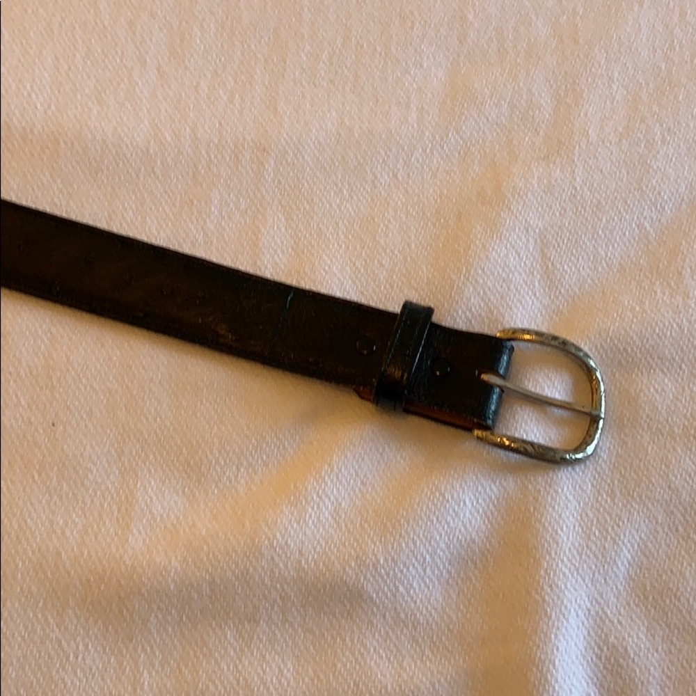 NWOT Genuine Black Full Quill Ostrich Belt